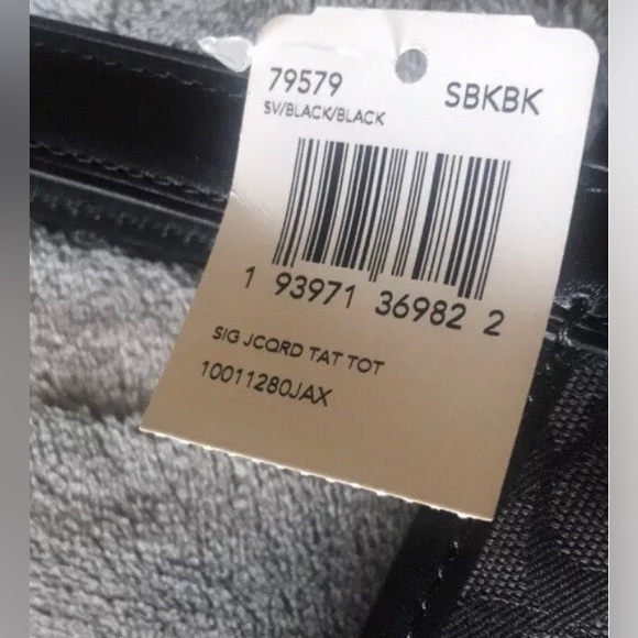 NWT COACH Signature Jacquard Tote (black and silver) - Picture 4 of 6